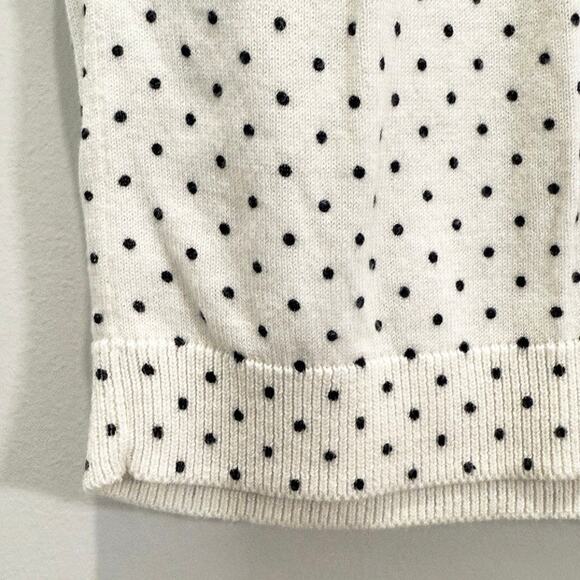 Talbots Sleeveless Knit Top Women's Medium White Polka Dot Print - Picture 4 of 8